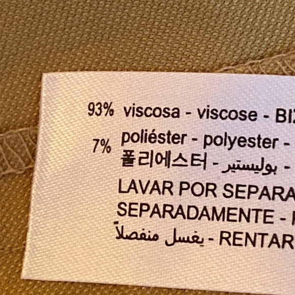 NWT. Zara Tan Full Length High-Waisted Wide Leg Menswear Trousers/Pants Size XL - Picture 9 of 10